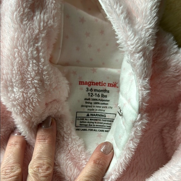 Magnetic Me Cozy Pink Fleece Baby Onesie Bunting Pram - Picture 3 of 6